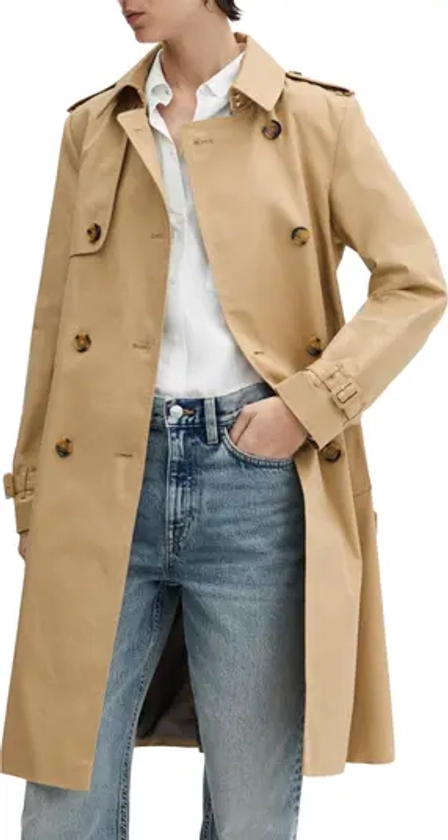 MANGO Classic Double Breasted Water Repellent Cotton Trench Coat | Nordstrom