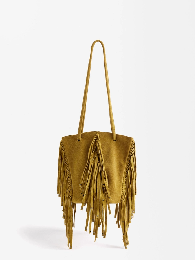 Sac Seau En Cuir Avec Des Franges