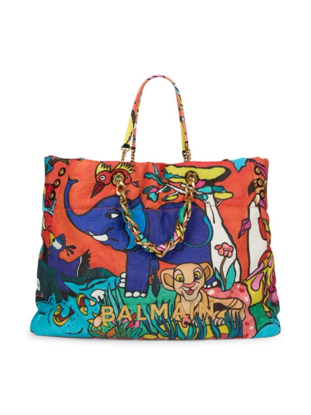 Shop Balmain Disney x Balmain: The Lion King 1945 Soft Cabas XXL Tote Bag | Saks Fifth Avenue