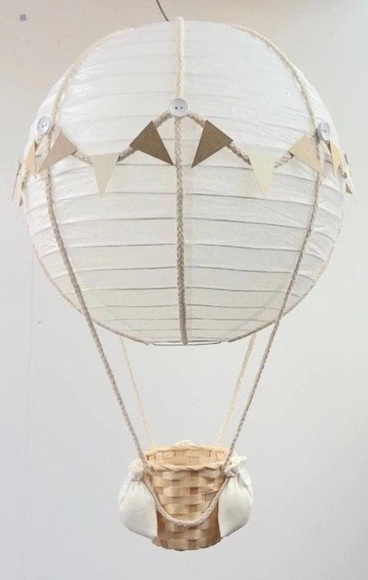 Neutral Themed Hot Air Balloon Nursery Light Shade