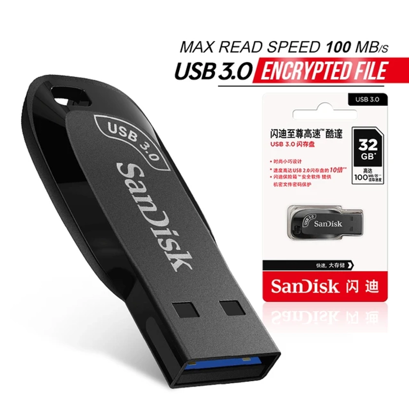 Mini clé USB 3.0, vitesse de lecture jusqu'à 256, clé USB Mumental, disque U, CZ410, 128 Go, 100 Go, 64 Go, 32 Go