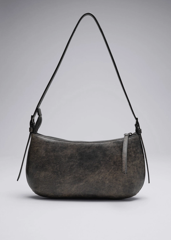 Glossed-Leather Shoulder Bag