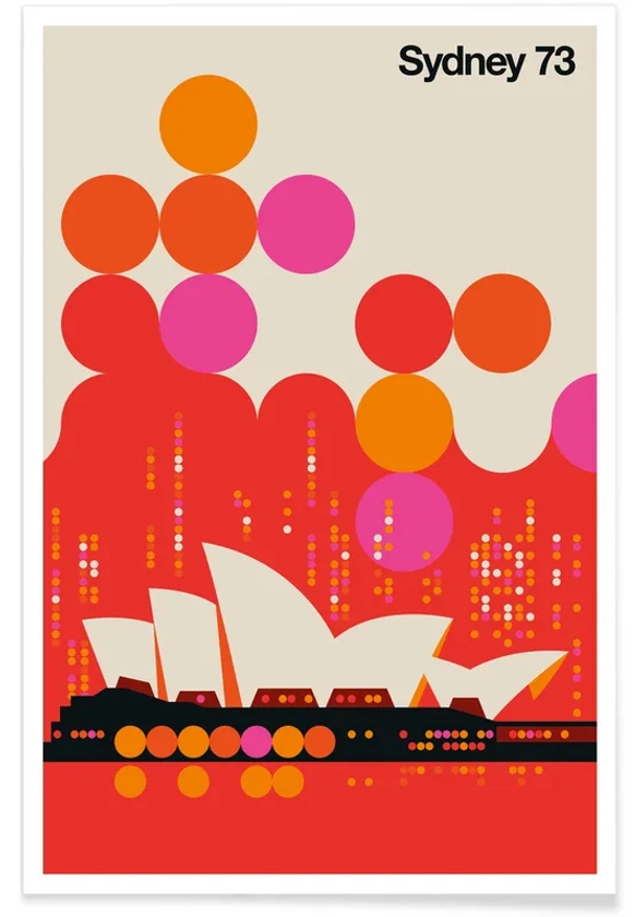 Sydney 73 Rouge vintage affiche