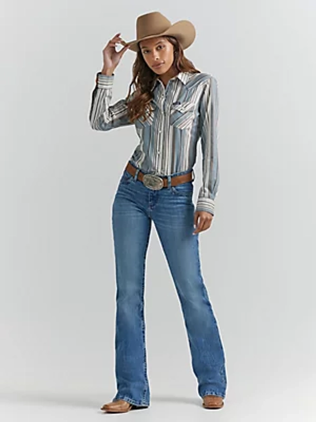 Women's Wrangler® Jade Mid-Rise Relaxed Bootcut Ultimate Riding Jean | Women's JEANS | Wrangler® | Shipping to Canada