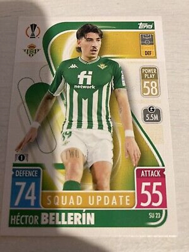 MATCH ATTAX EXTRA 2022 CARD HECTOR BELLERIN REAL BETIS SQUAD UPDATE | eBay