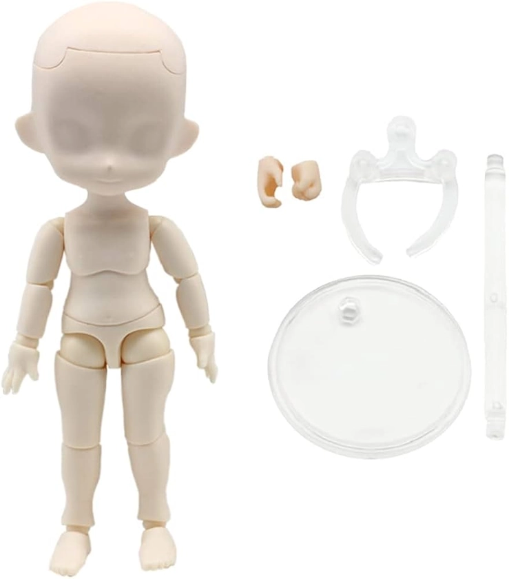 niannyyhouse DOD 13cm Doll Action Figures Body Suitable for 1/12 BJD Dolls Head Dress Up (Super White-Standard Package B)