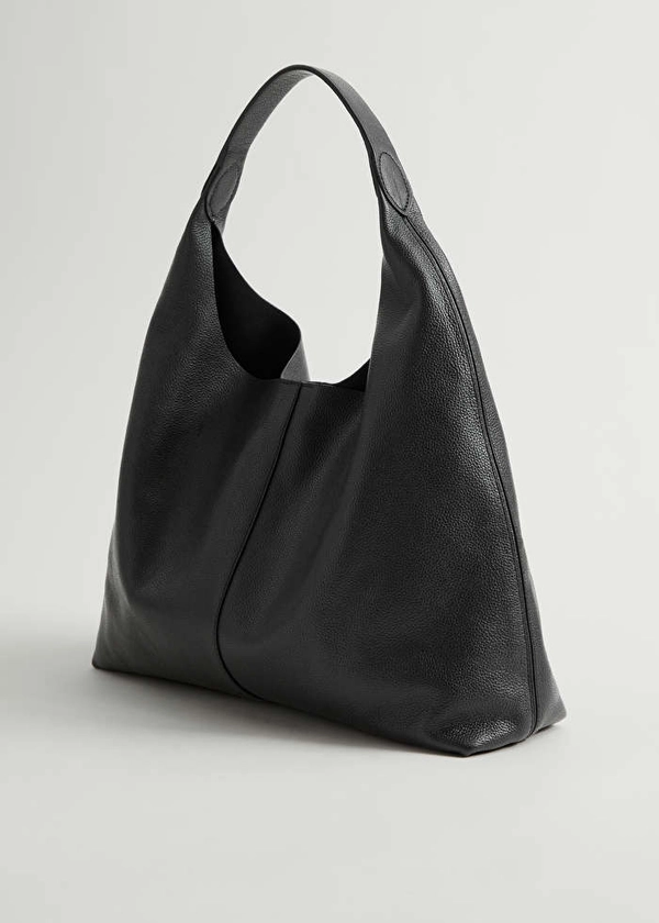Large Leather Tote - Black - & Other Stories IT