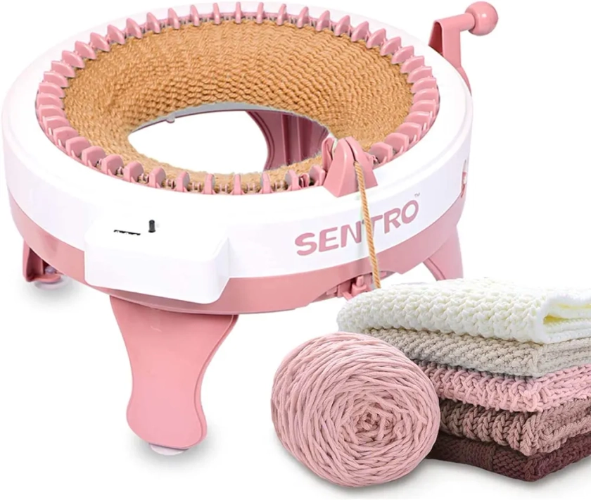FYGAIN SENTRO Machine à tricoter, machine à tricoter avec 48 aiguilles et compteur de rangs, métier à tisser intelligent pour adultes/enfants, planche à tricoter rotative double tricot.