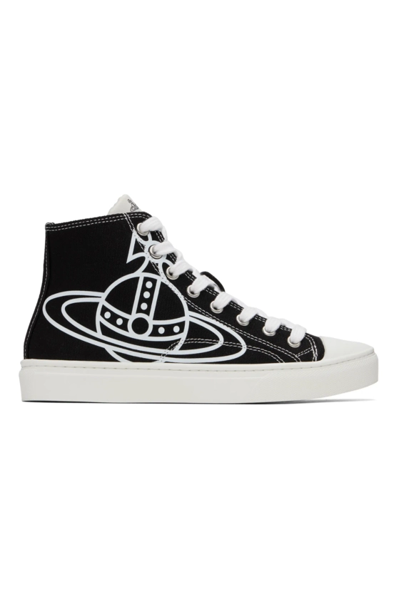 Black Plimsoll High-Top Sneakers