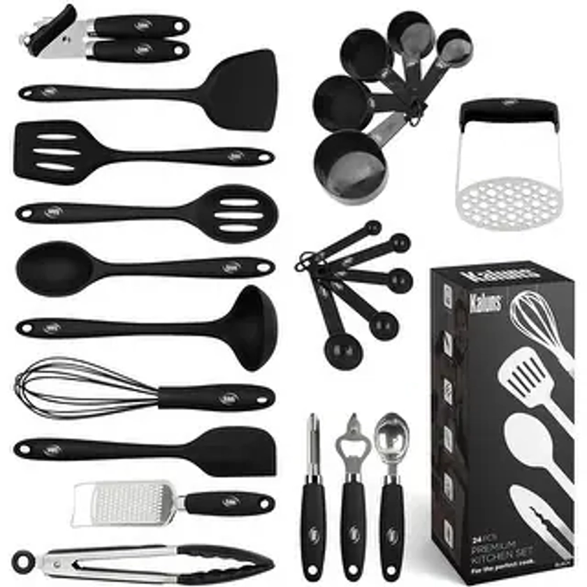 Cooking Utensil set, 24 piece Silicone Kitchen Tools | Overstock.com Shopping - The Best Deals on Kitchen Gadgets | 37221865