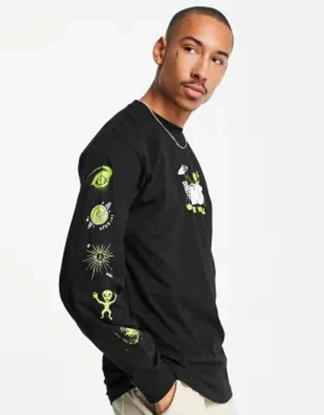 Vans - Space Greetings - T-shirt à manches longues - Noir | ASOS