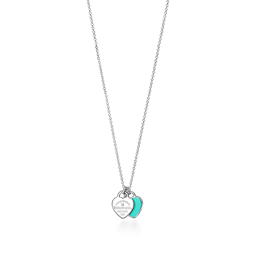 Return to Tiffany™ Pendentif Cœur en argent 925 millièmes, Tiffany Blue® et diamant. Mini.