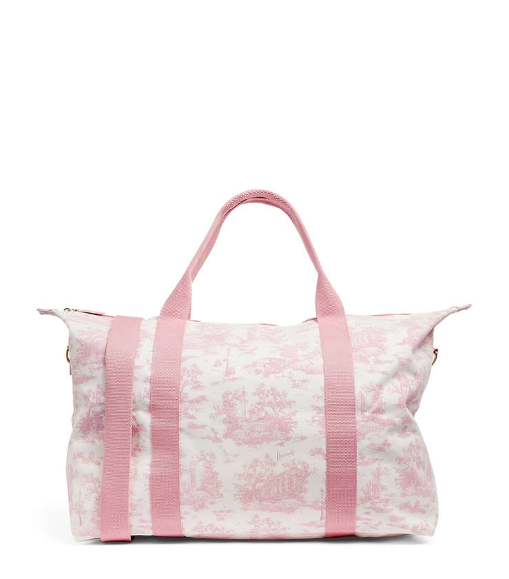 Harrods Pink Pink Toile Foldable Overnight Bag | Harrods UK