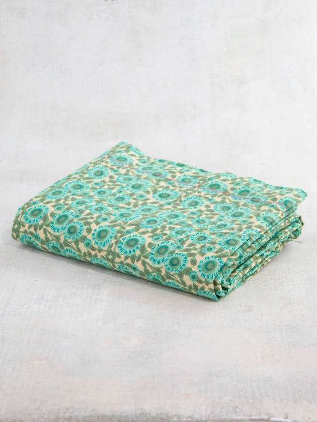 Mix & Match Soft Cotton Flat Sheet - Mint Dahlia – Natural Life