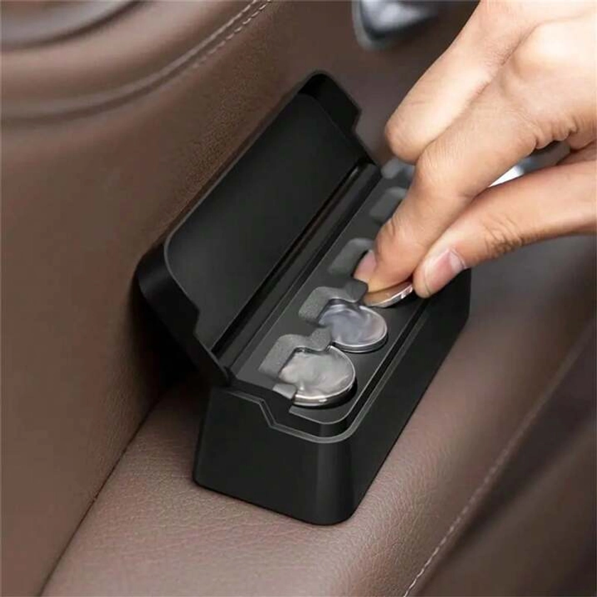 1pc Car Coin Storage Box, Folding Storage Box For Car, Mini Coin Box, Creative Finishing Box Savings Can, Car Storage Accessories