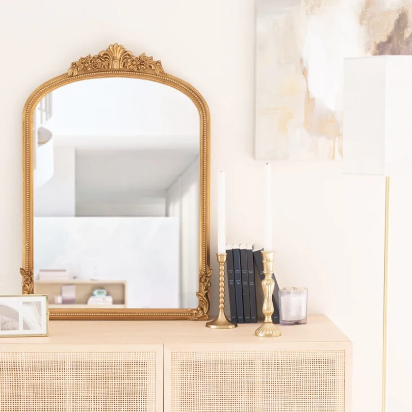 Miroir rectangulaire à moulures dorées 67x110 ELISABETH | Maisons du Monde