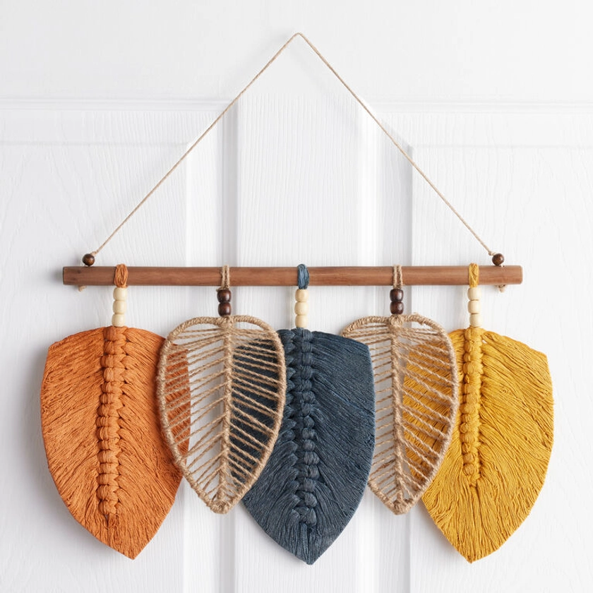 Wood and Fabric Fall Leaf Wall Decor - World Market