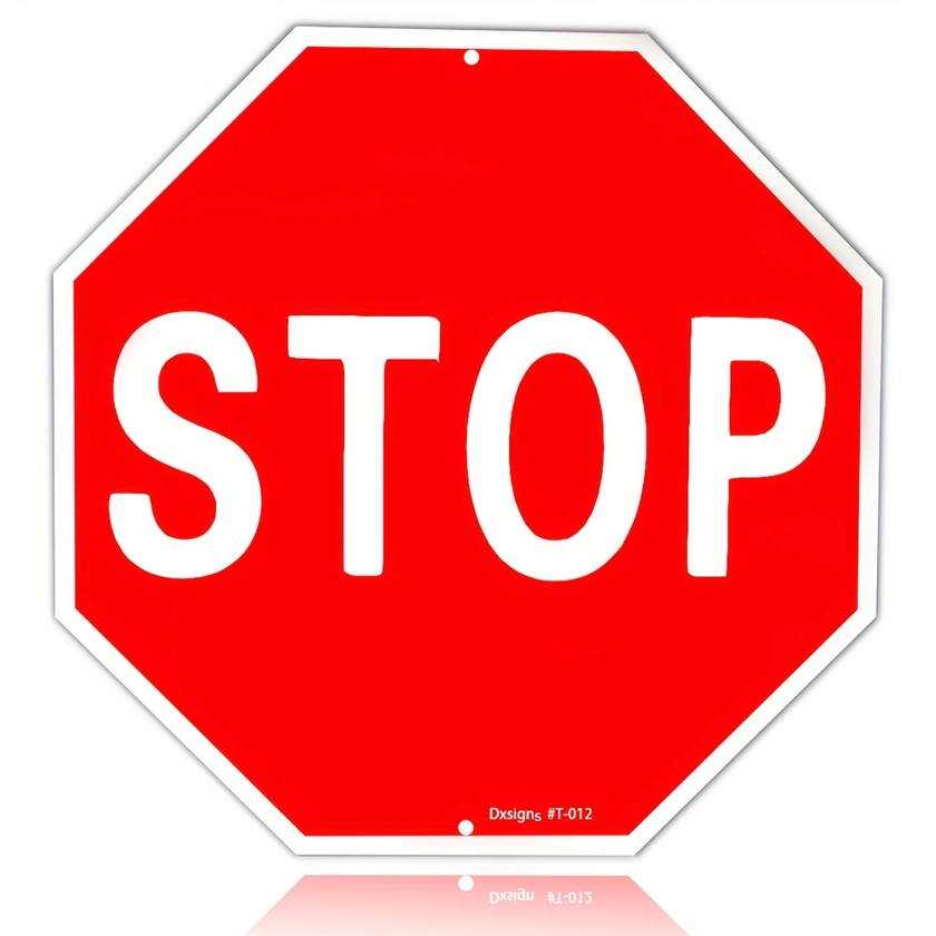 Stop Signs Traffic Aluminum 12''x12'' 30-mil Thick UV Ink Printing Outdoor Use For Doorway