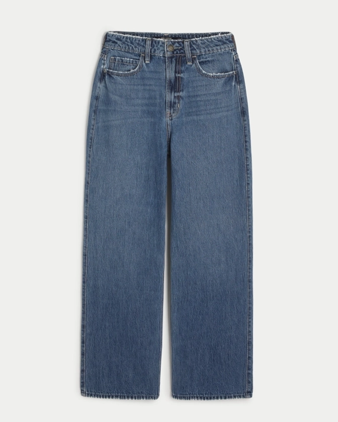 Women's Ultra High-Rise Medium Wash Baggy Jeans | Women's Bottoms | HollisterCo.com