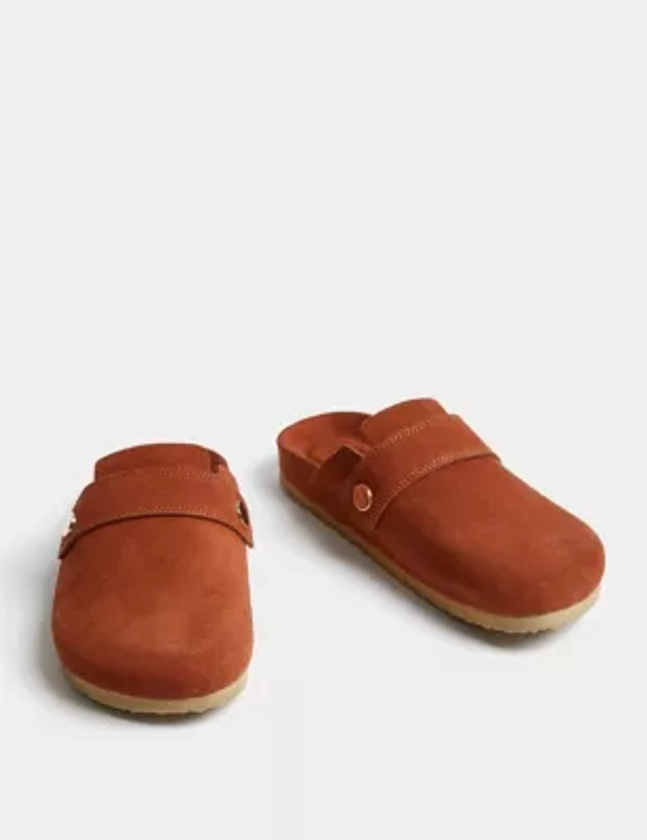 Suede Studded Flat Clogs | M&S Collection | M&S