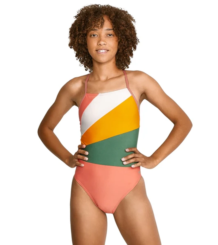 Speedo Women&#39;s Radiating Splice One Piece Swimsuit