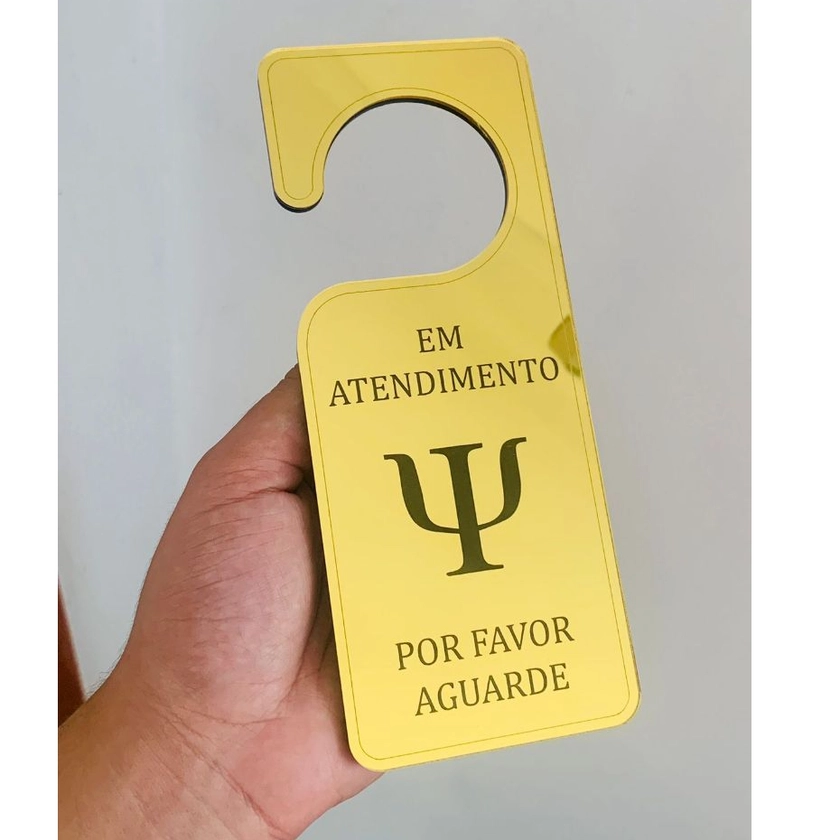 Placa de Maçaneta de Porta Atendimento em Acrilico espelhado Profissão Psicologia Escritório | Shopee Brasil