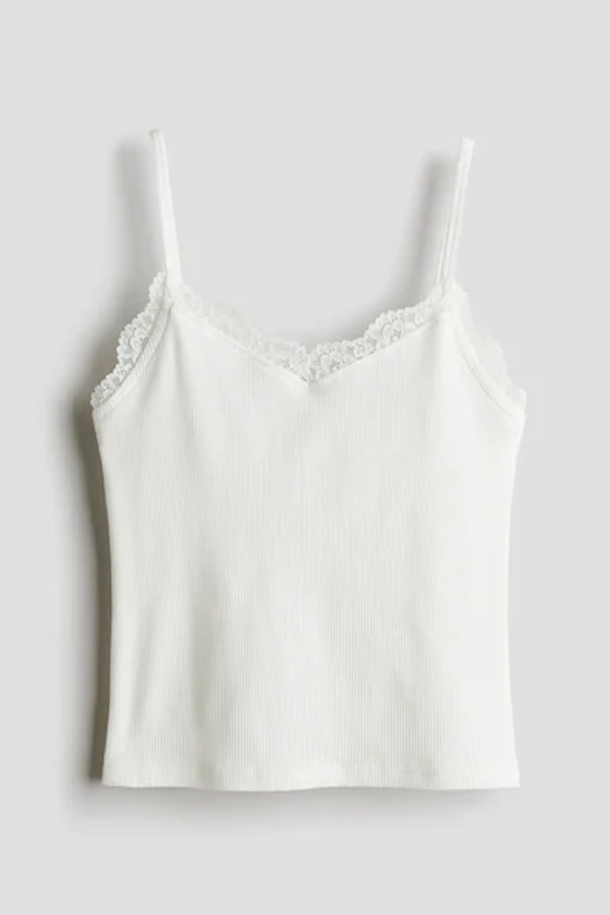 Lace-trimmed vest top