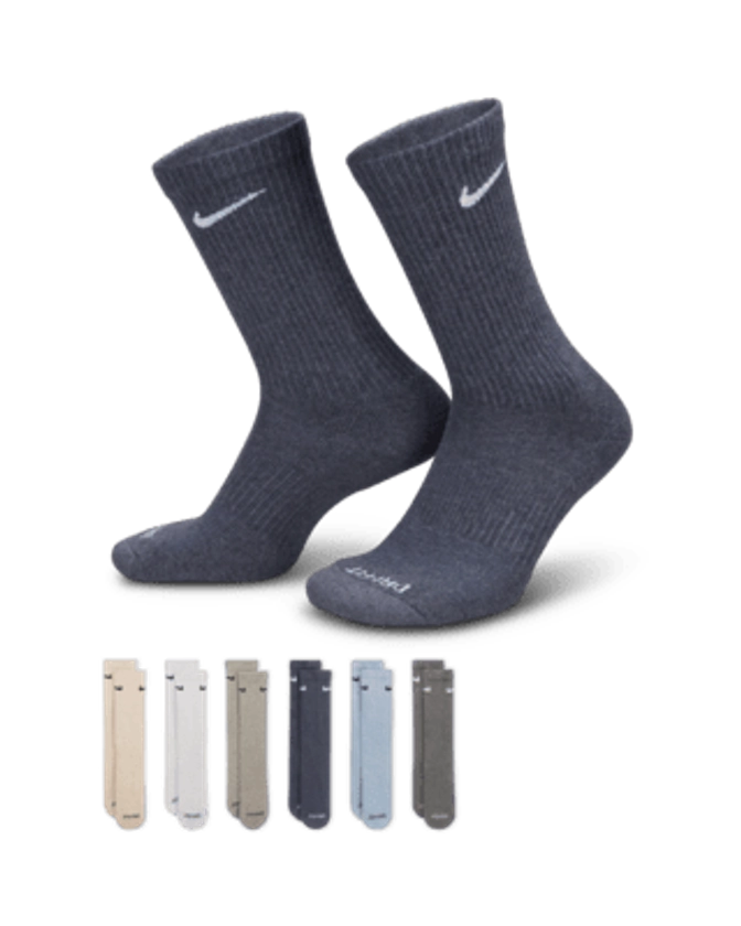 Nike Everyday Plus Cushioned Training Crew Socks (6 Pairs)