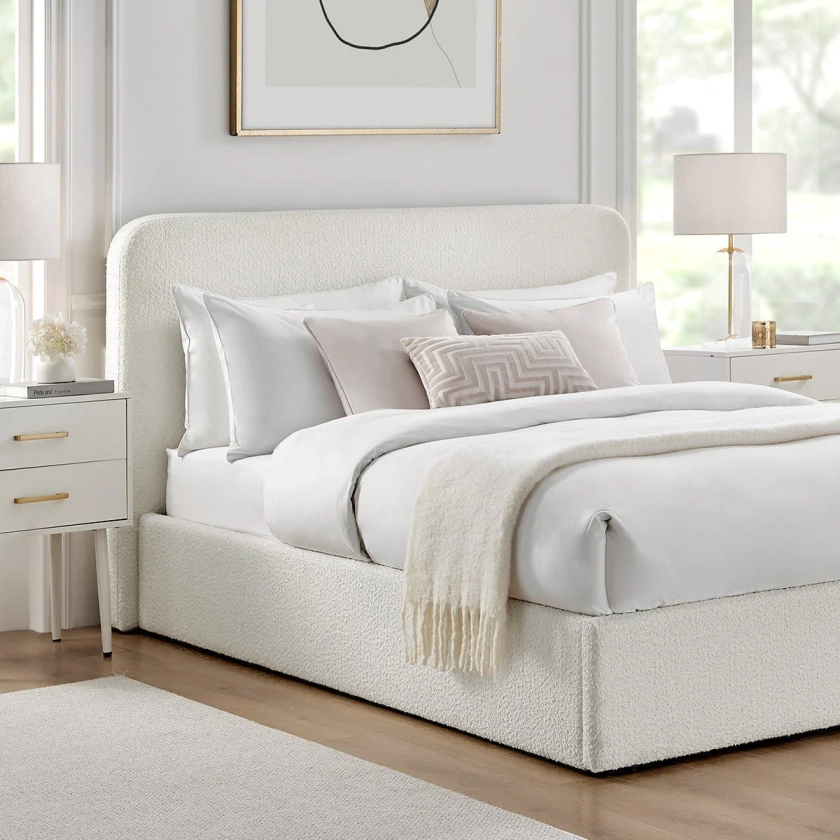 Ascot Bouclé Ottoman Storage Bed - Off White