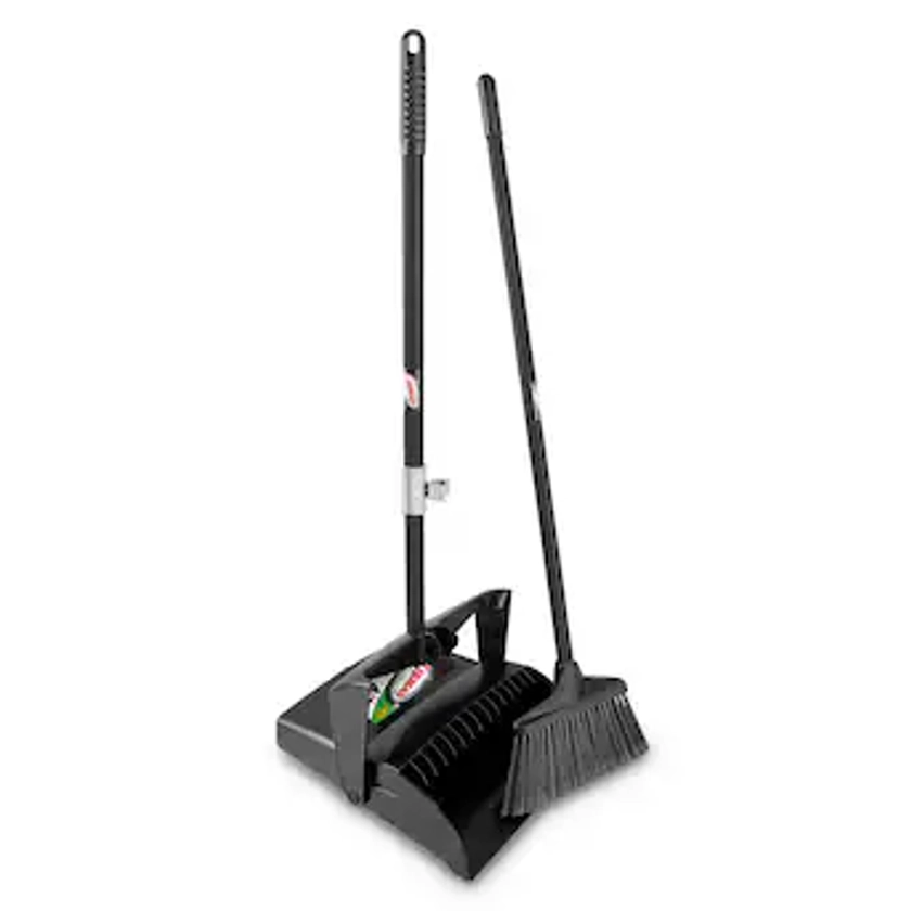 Libman 10-in Poly Fiber Multi-surface Angle with Dustpan Upright Broom