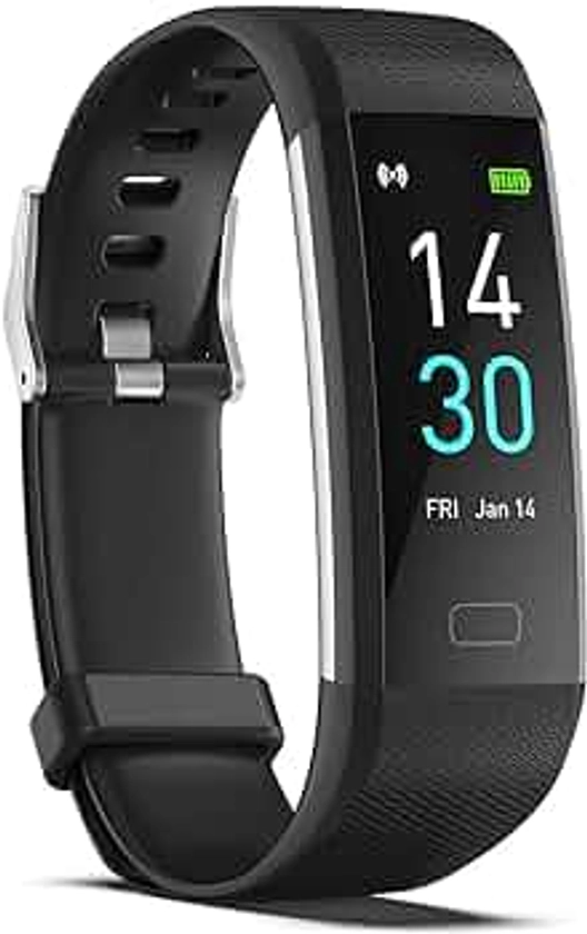 ENGERWALL Fitness Tracker with Step Counter/Calories/Stopwatch, Activity Tracker with Heart Rate Monitor, IP68, Health Tracker with Sleep Tracker, Smartwatch, Pedometer Watch for Women Men Kids