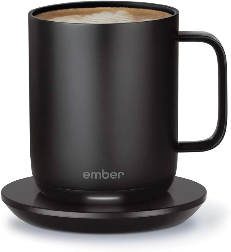 Ember Temperature Control Smart Mug 2-295 ml App-Controlled and Rechargeable Heated Coffee Mug with Intelligent LED Display, 1.5-hr Battery Life and Improved Design, Black