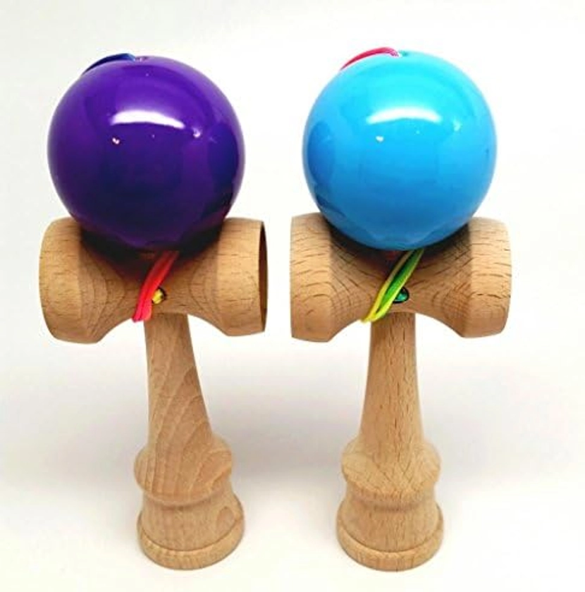 KENDAMA TOY CO. Holiday Sale The Best Pocket Kendama (not Full Size) - 2-Pack - Awesome Colors: Purple & Blue Kendama Set- Solid Wood -Create Better Hand and Eye Coordination