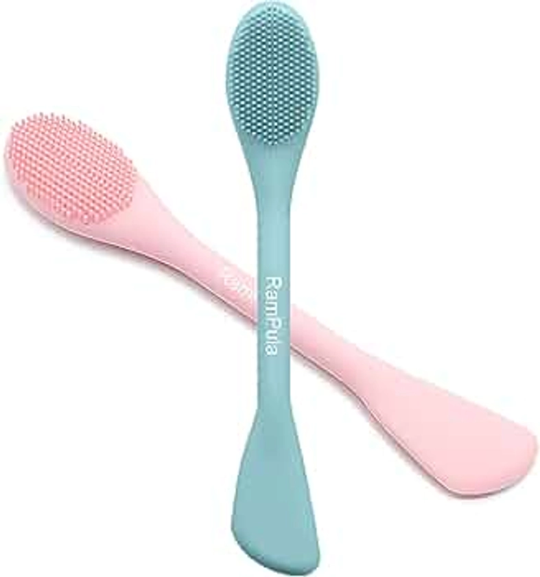 Amazon.com: RamPula Facial Cleansing Brush, 2 in 1 Silicone Face Mask Brush & Face Scrubber, For Exfoliating, Massaging, Remove Blackheads, Makeup Skincare Removal, Applicator for Mud, Clay, Body Lotion, DIY Mask : Beauty & Personal Care