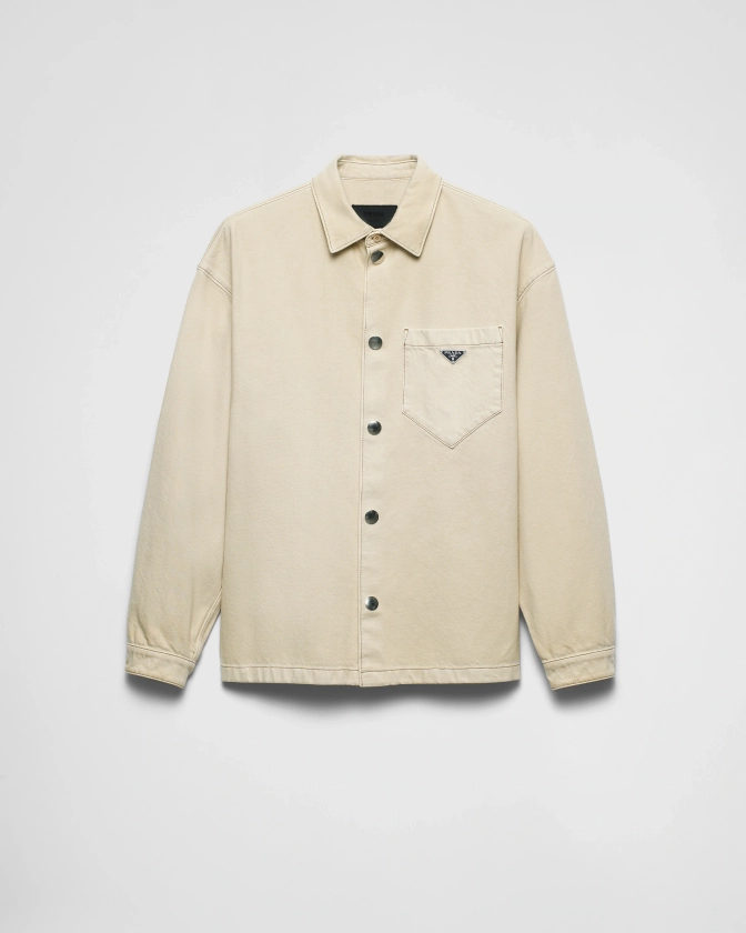 Chemise En Bull Denim Usé Naturel | PRADA