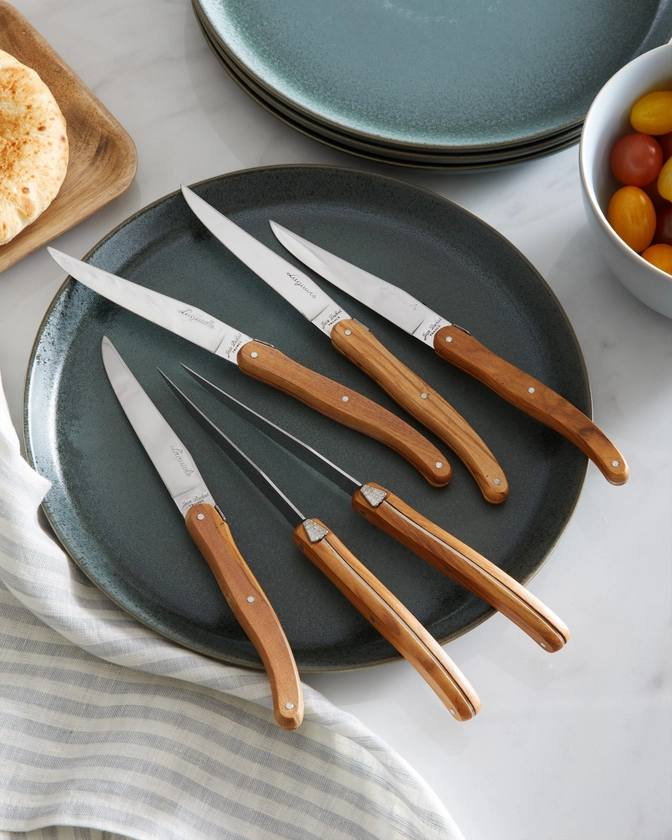 Jean Dubost Laguiole Olivewood Steak Knives