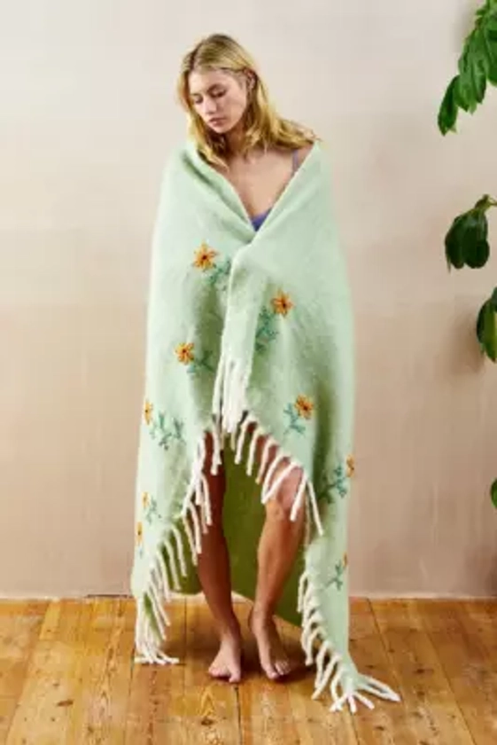 Embellished Sage Cosy Blanket