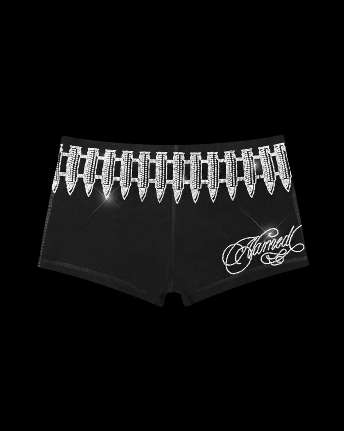 ENEMY RHINESTONE HOTPANT SHORTS BLACK