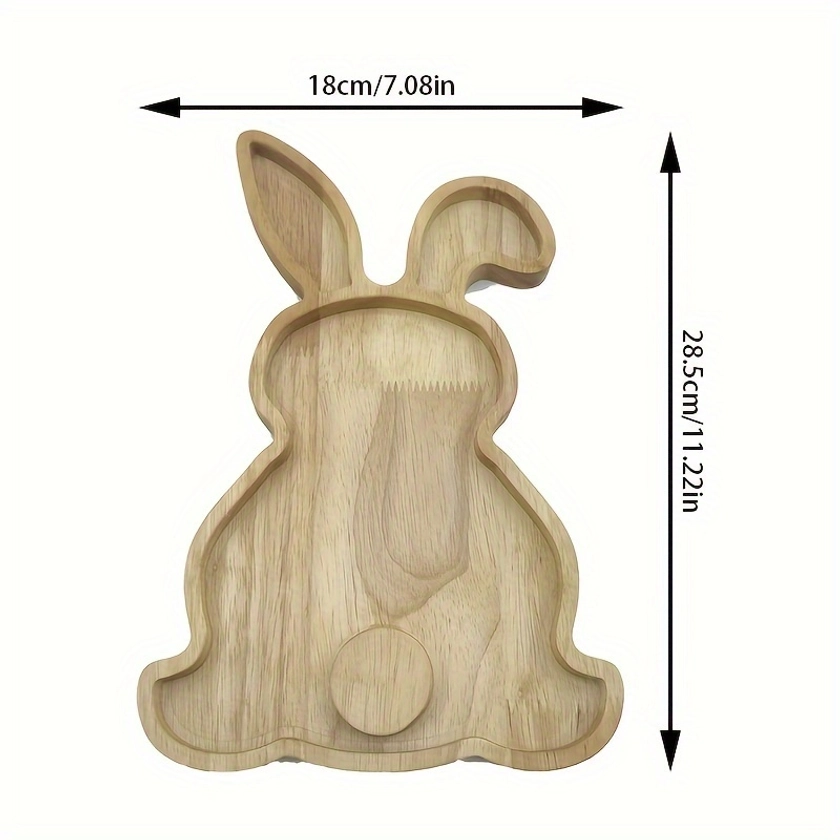 Easter Bunny Wooden Serving Tray Contemporary Rabbit shaped - Temu United