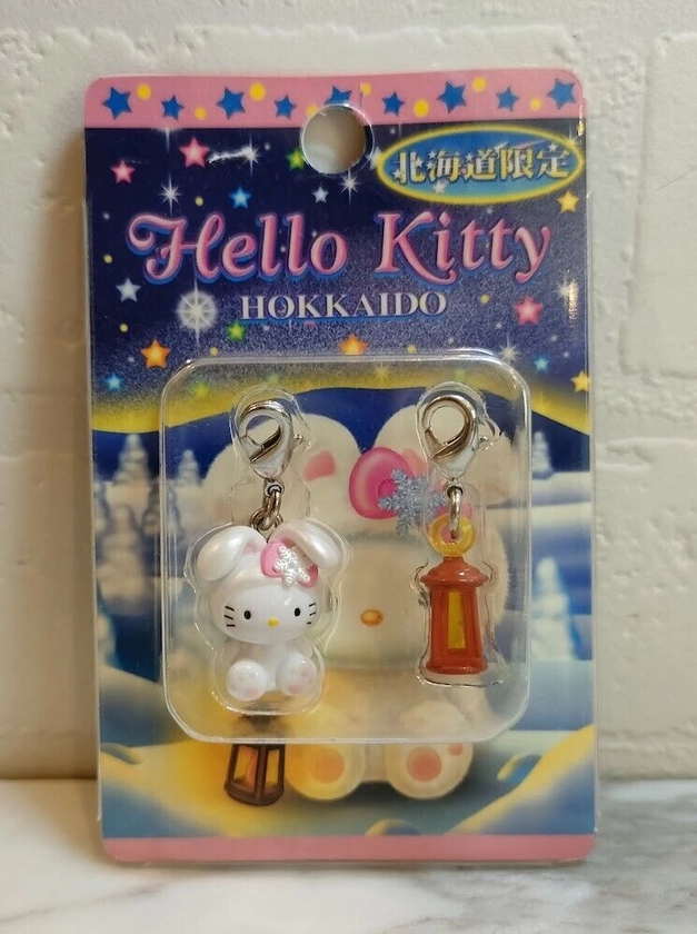 Hello Kitty Vintage Keychain Zipper Mascot Hokkaido White rabbit SANRIO F/S #19