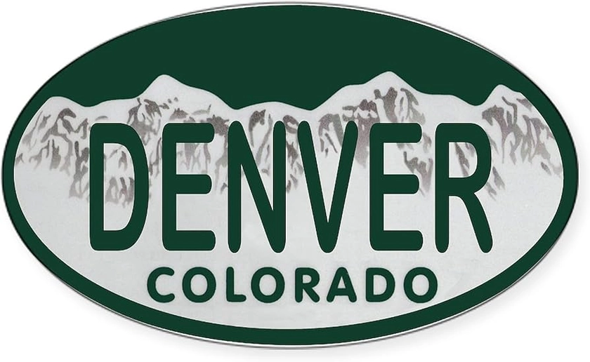 Amazon.com - CafePress Denver Colo License Plate Oval Car Bumper Sticker
