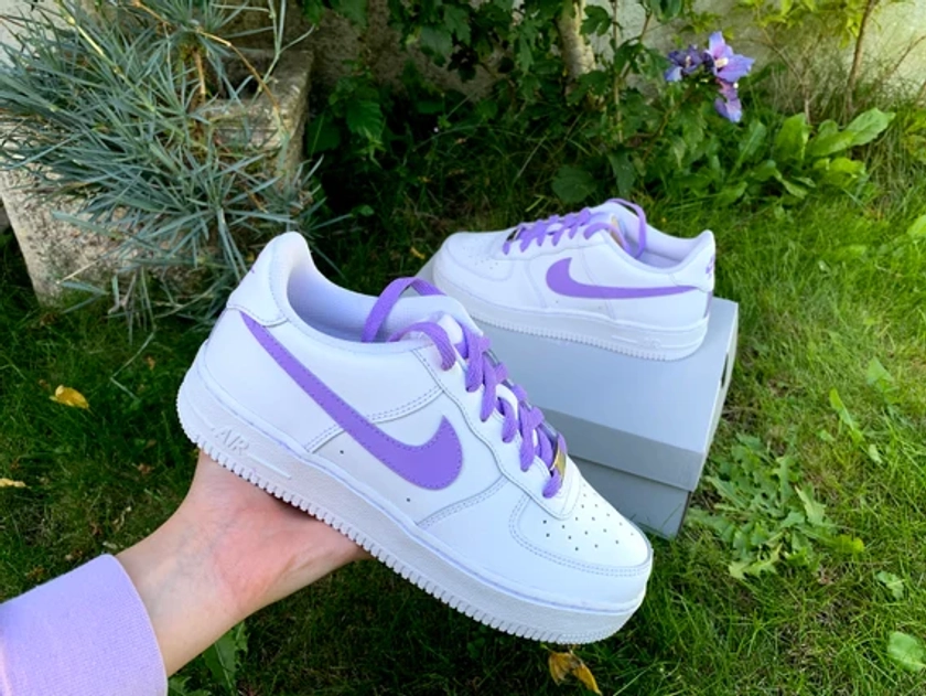 Custom Air Force 1&#39;s-Coloured swoosh + Laces (Toddler/Kids/Juniors/Adults)