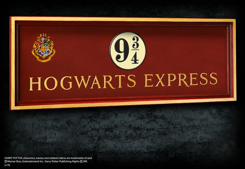 Plaque Poudlard express voie 9 3/4 - Harry Potter