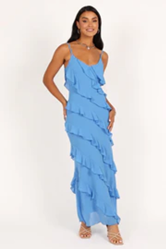 Ciao Ruffles Maxi Dress - Blue