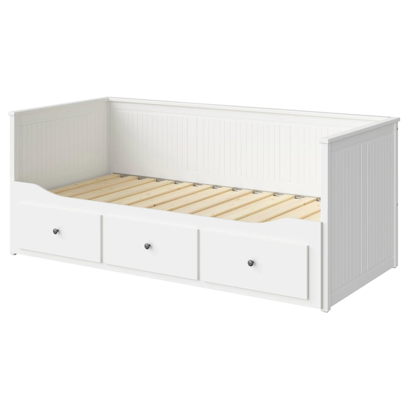 HEMNES Day-bed frame with 3 drawers - white 80x200 cm