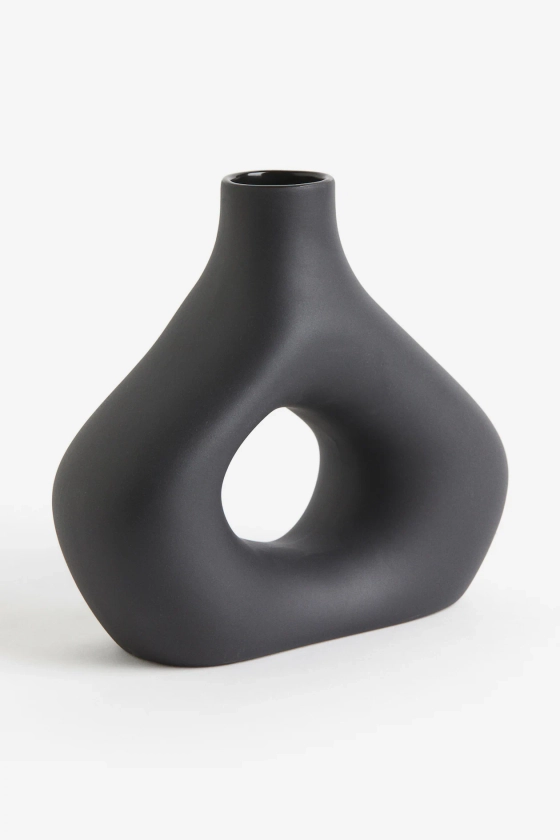 Stoneware vase - Black - Home All | H&M GB