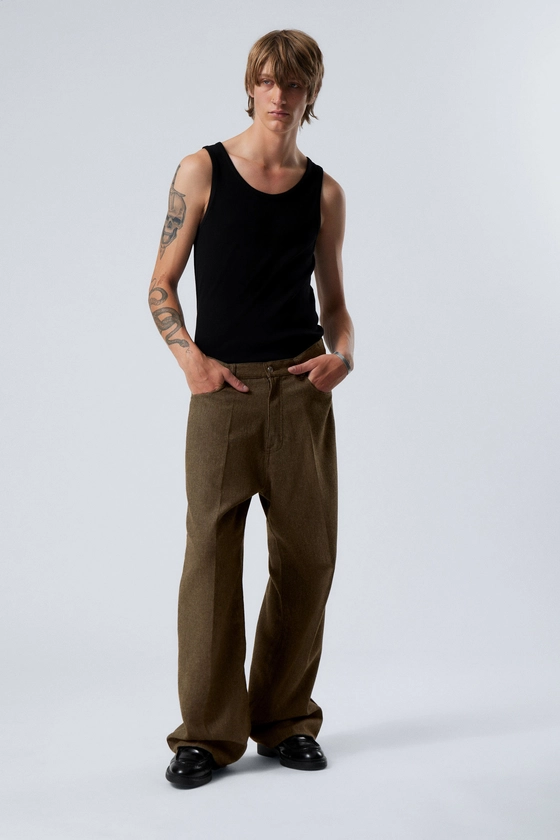 Astro Loose Baggy Herringbone Trousers