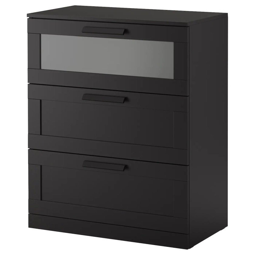 BRIMNES 3-drawer chest, black, 303/4x373/8" - IKEA