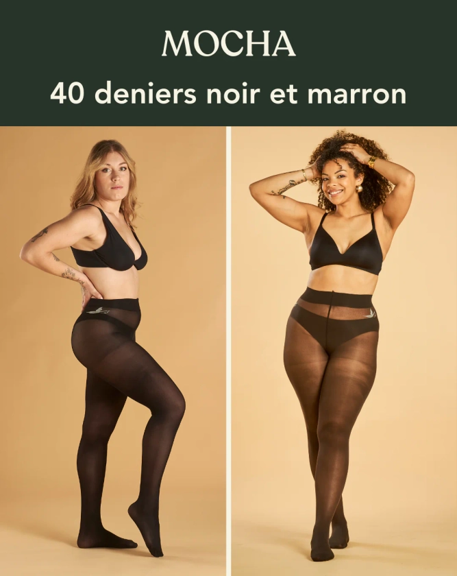 Coffret MOCHA : duo 40 deniers noir et marron