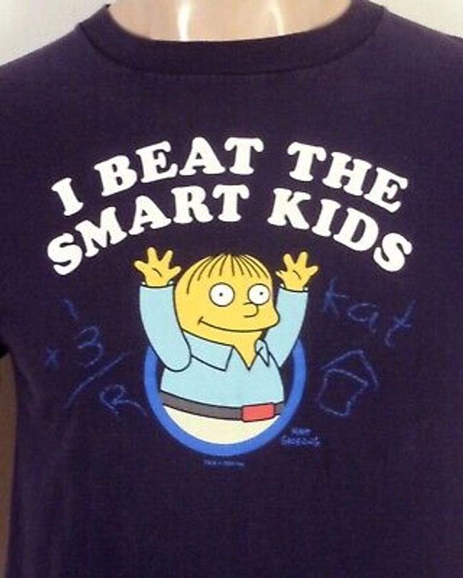 vintage 00s Y2K The Simpsons 2004 Ralph Wiggum T-Shirt I Beat The Smart Kids S